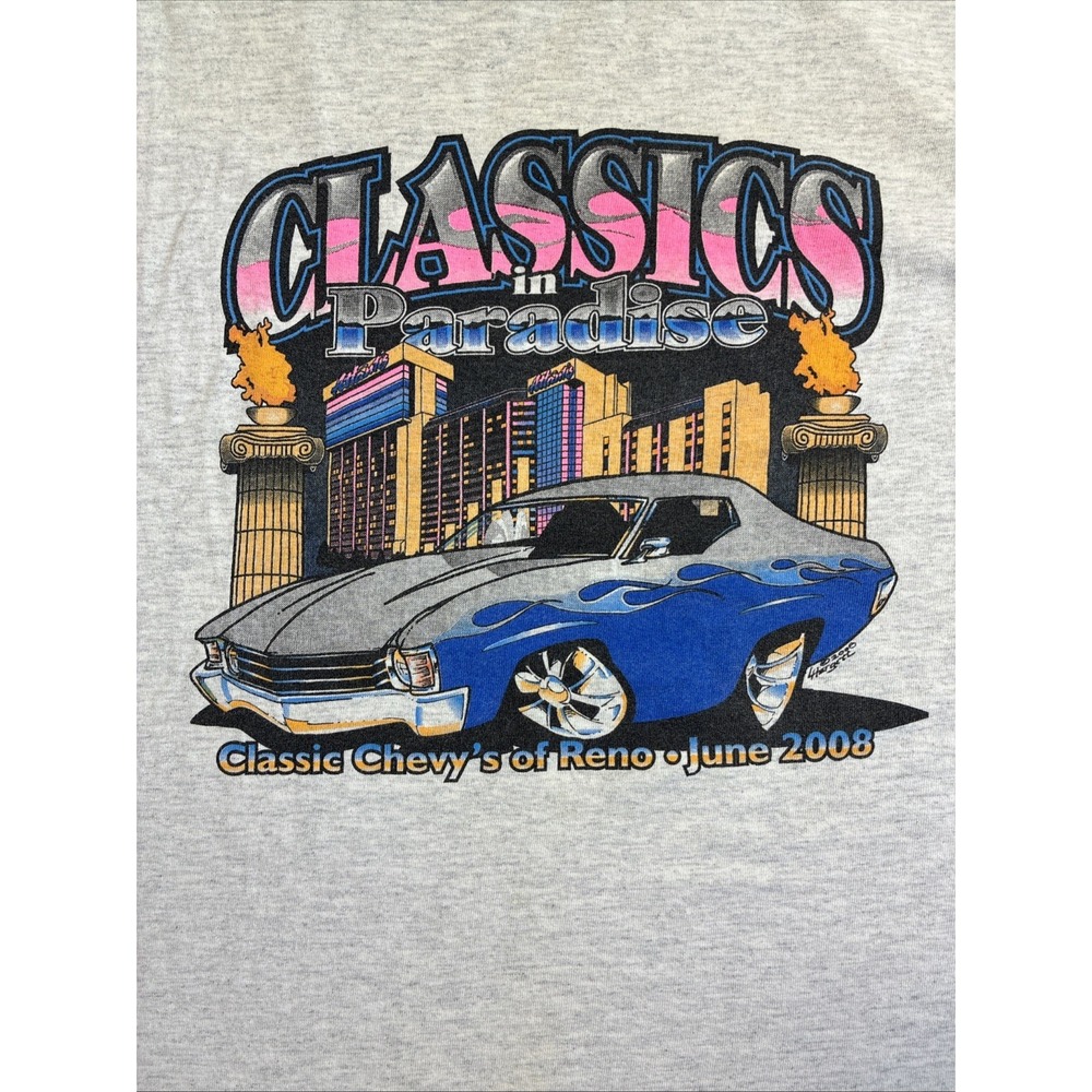 2008 Classic Chevys Of Reno Car Show Tee In Paradise Short Sleeve T-Shirt Large